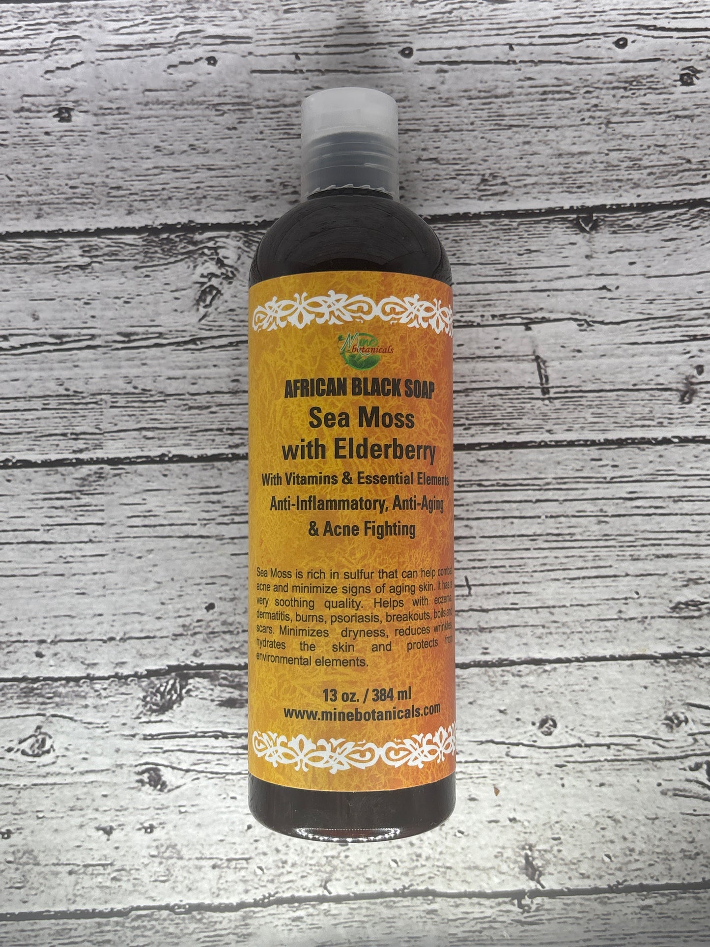 Mine Botanicals African Black Soap - Sea Moss With Elderberry
