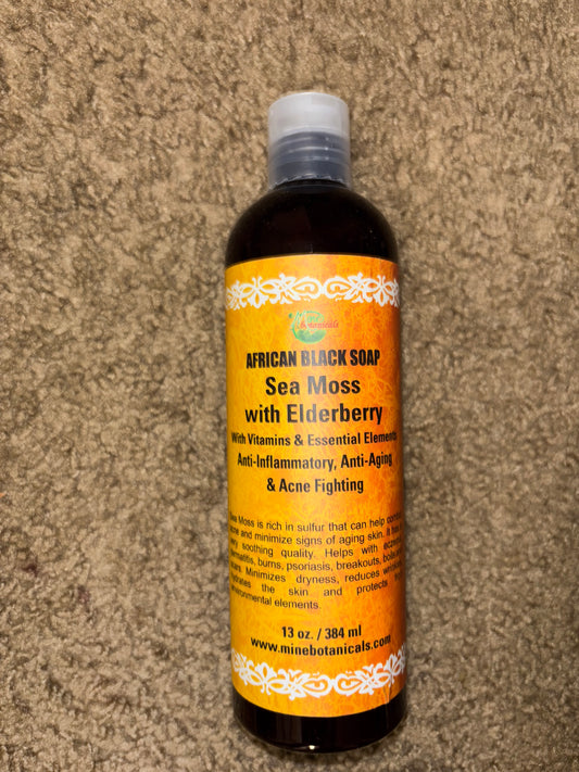 Mine Botanicals African Black Soap - Sea Moss With Elderberry
