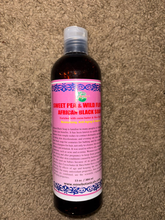 Mine Botanicals African Black Soap - Sweet Pea & Wildflower